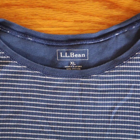 Vintage L.L. Bean Ribbed Striped tee size XL - Picture 2 of 2